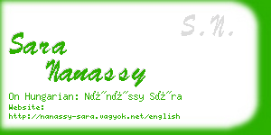 sara nanassy business card